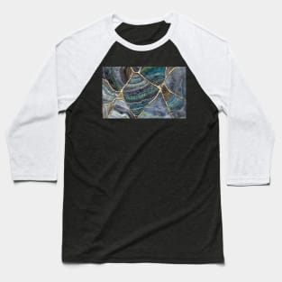 BLU GREEN AGATE Kintsugi Art Baseball T-Shirt